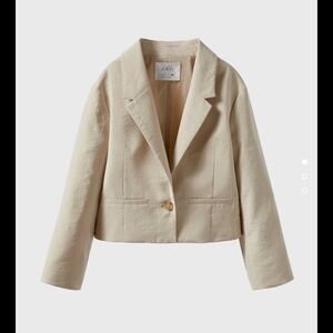 Zara Girls Ecru Crop Blazer